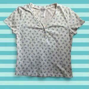 white and blue bear top